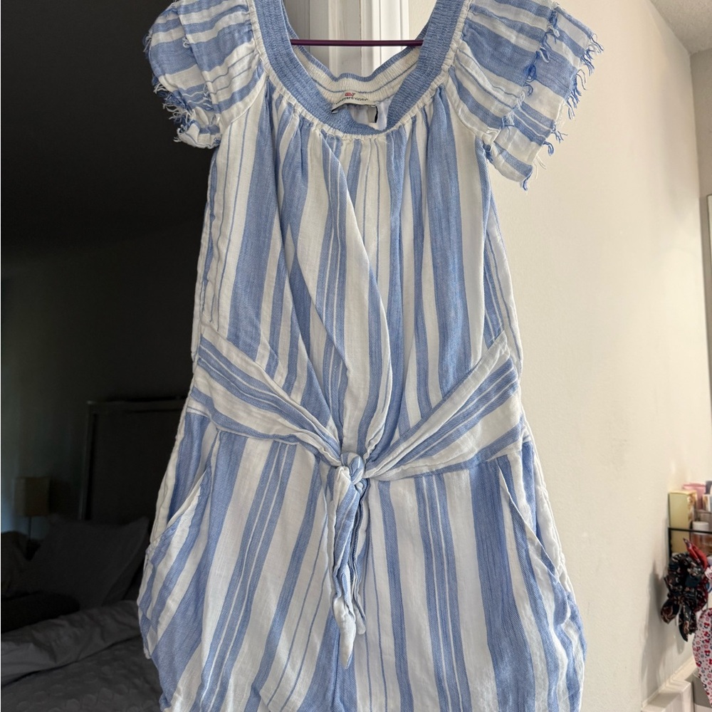 Vineyard Vines Blue and White Striped Jumpsuit